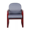Mahogany Wood Mid-Back Guest Chair W/ Sled Base