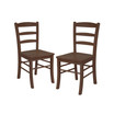 Set Of 2 Solid wood Ladder Back Chair, RTA, Antique Walnut