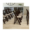 Fruitwood Wood Folding Chair With Vinyl Padded Seat