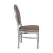 HERCULES Series 900 lb. Capacity King Louis Chair with Taupe Vinyl Back and Seat and Silver Frame
