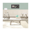 Zurich 36" Square Faux Marble and Matte Chrome Cocktail Table