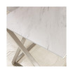Zurich 36" Square Faux Marble and Matte Chrome Cocktail Table