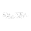 34.25" Wood, Steel, Foam and Polyester Lance Reversible Chaise with Power and USB Ports Sofa