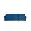 34.25" Wood, Steel, Foam and Polyester Lance Reversible Chaise with Power and USB Ports Sofa
