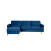 34.25" Wood, Steel, Foam and Polyester Lance Reversible Chaise with Power and USB Ports Sofa