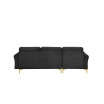34.25" Wood, Steel, Foam and Polyester Lance Reversible Chaise with Power and USB Ports Sofa