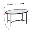 Carabella Metal and Glass Oval Cocktail Table