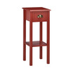 30" Elegant Narrow Accent End Bedside Sofa Table w/ Storage Drawer, Red