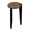 Sundial Contemporary Round End Table with Solid Red Oak Top