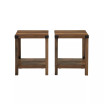 Farmhouse 2-Piece Metal-X Side Tables with Lower Shelf Set