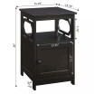 Omega End Table with Storage Cabinet And Shelf