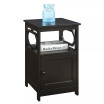 Omega End Table with Storage Cabinet And Shelf