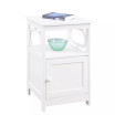 Omega End Table with Storage Cabinet And Shelf