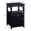 Omega End Table with Storage Cabinet And Shelf