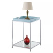 Palm Beach End Table with Shelf And Removable Trays