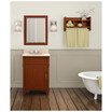25" Bath Storage Shelf With Towel Rod, Chestnut