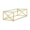 Tempered Glass 44"L Coffee Table in Gold