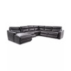 Gabrine 6-Pc. Leather Sectional with 3 Power Headrests and Chaise