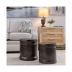 Lindy Hammered Metal Accent Stools, Set of 2