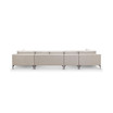 Evella 4 Piece Fabric Double Chaise Sectional