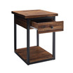 Claremont Rustic Wood End Table with Drawer and Low Shelf