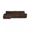 Hutchenson 4-Pc. Fabric Chaise Sectional with 1 Power Recliner, Power Headrest and Console