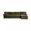 Wrenley 134" 3-Pc. Fabric Sectional Chaise Sleeper Sofa