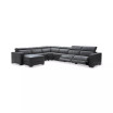 Nevio 6-pc Leather Sectional Sofa with Chaise, 2 Power Recliners and Articulating Headrests