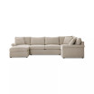 Wrenley 138" 4-Pc. Fabric Modular Chaise Sleeper Sectional Sofa