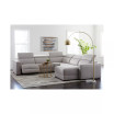 Nevio 6-pc Leather Sectional Sofa with Chaise, 3 Power Recliners and Articulating Headrests