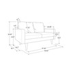 34.5" Wood, Steel, Foam and Polyester Micheal Loveseat