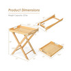Bamboo Lipped Snack Side Table Multi Functional Folding TV Tray for Sofa Bed