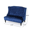 Leora Modern Glam Tufted Wingback Loveseat
