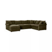 Wrenley 138" 3-Pc. Fabric Sectional Chaise Sleeper Sofa