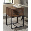 Modern Slat Door Side Table Set, 2 Piece