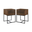 Modern Slat Door Side Table Set, 2 Piece