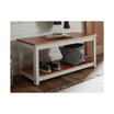 Savannah Bench, Ivory with Natural Wood Top
