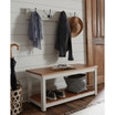 Savannah Bench, Ivory with Natural Wood Top