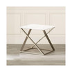 Zurich 24" Square Faux Marble and Matte Chrome End Table