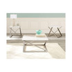 Zurich 24" Square Faux Marble and Matte Chrome End Table