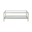Hera 45" Wide Metal Rectangular Coffee Table with Mirror Shelf