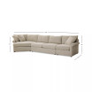 Wrenley 166" 3-Pc. Fabric Cuddler Chaise Sectional Sofa