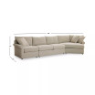 Wrenley 166" 3-Pc. Fabric Cuddler Chaise Sectional Sofa