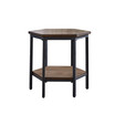 Ultimo 24" Hexagonal Wood and Iron End Table