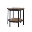 Ultimo 24" Hexagonal Wood and Iron End Table