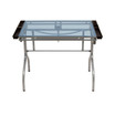 Folding Craft Station Silver / Blue Glass