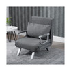 Small Futon Couch with Comfortable Fold Down Bed for Guests, Light Grey