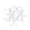 Farmhouse Metal-X Accent Table with Lower Shelf
