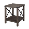 Farmhouse Metal-X Accent Table with Lower Shelf