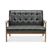 Caden Mid-Century Faux Leather Loveseat